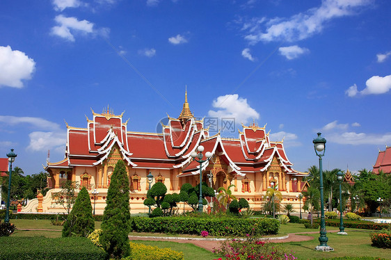老挝万象Luang建筑群的寺庙城市历史景观万象宗教地标首都国家建筑建筑学图片