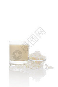 椰子牛奶白色营养美食水果坚果热带纤维玻璃液体食物图片