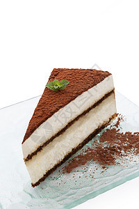 蒂拉米苏蛋糕褐色盘子饼干白色奶油糖果巧克力活力美食棕色图片