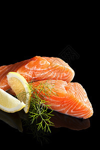 豪华鲑鱼背景美味美食海鲜黑色橙子起动机草药水平烹饪寿司图片