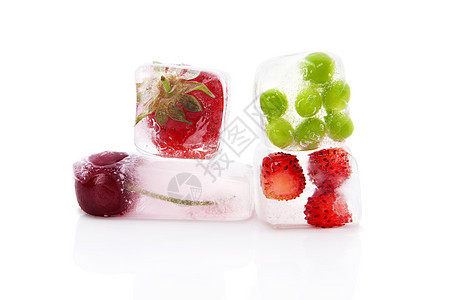 冷冻水果和蔬菜反射食物摄影维生素奢华美食冰块立方体烹饪魅力图片