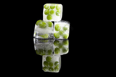 新鲜冷冻蔬菜烹饪奢华魅力维生素反射冰块蔬菜正方形摄影食物图片