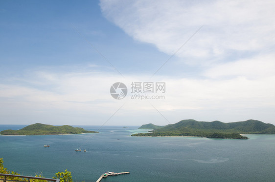 热带岛屿泰国旅行海浪海景支撑蓝色沿海棕榈地平线海洋荒野图片