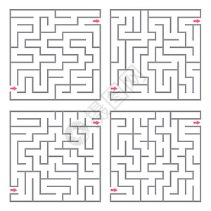 矢量马兹插图游戏路线字谜成就艺术入口帮助线索正方形图片