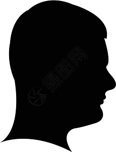 男人头部的轮廓男性白色头发思维插图黑色思想家图片