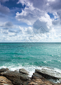 科赫萨米特海岸天空冲浪场景风景海景岩石石头阳光季节太阳图片