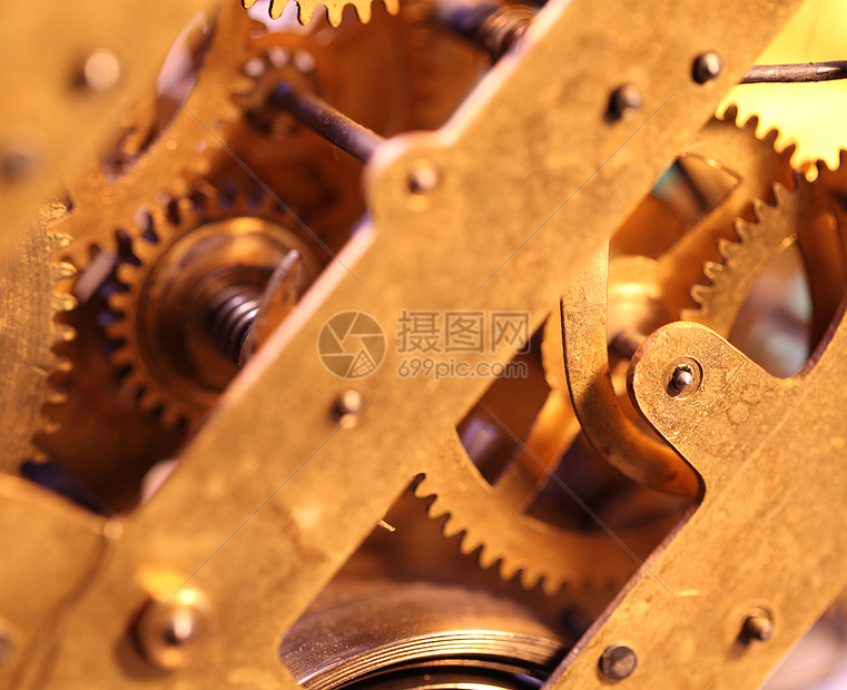 时钟机制运动发条口径工程古董机器人引擎传动车轮手表图片