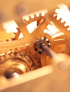 时钟机制宏观机器古董齿轮乡愁工程装置发条传动手表图片