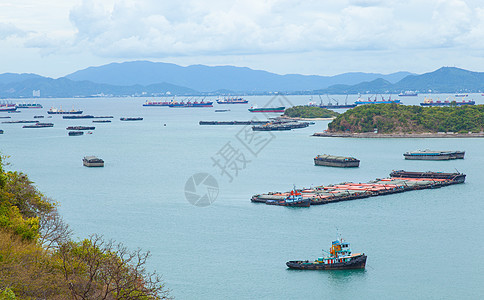 货货船起重机海洋后勤进口天空货物货运船运贸易贮存图片