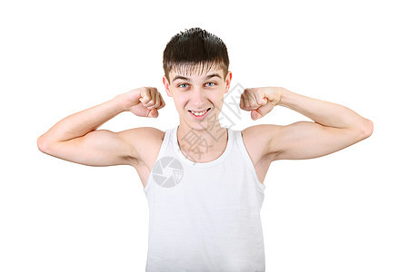 青少年肌肉弹性手臂拳头力量训练肩膀活力运动员汗衫二头肌身体图片