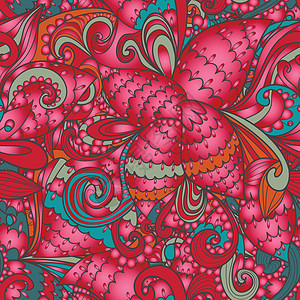 无缝的花卉 抽象手绘式潮浪图案风格毛皮装饰品流动海浪纺织品织物心理学手绘风暴图片