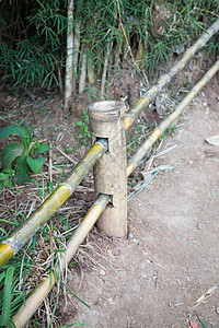 竹子栅栏棕色木头装饰材料植物文化公园小路圆形风格图片