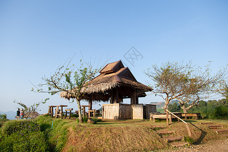 丘陵上的小屋图片