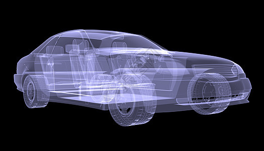 X射X光概念车力量轿车运输奢华玻璃x光蓝色绘画车轮金属图片