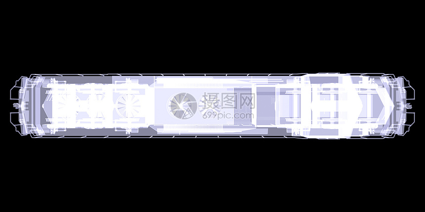 洛科莫蒂夫X光蓝色高架铁路磁悬浮玻璃高科技机车火车x光车辆图片