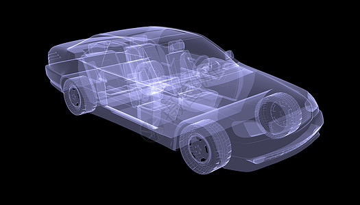 X射X光概念车发动机运输金属玻璃蓝色绘画轿车x光车轮宏观背景图片