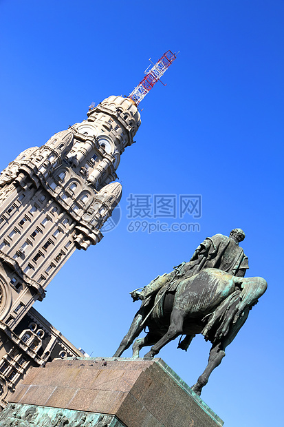 蒙得维的亚和平独立广场首都建筑学建筑历史城市旅行历史性热带地标英雄图片