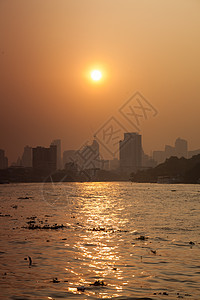 曼谷城市在早上戏剧性酒店季节天际景观天空运输市中心旅游首都图片