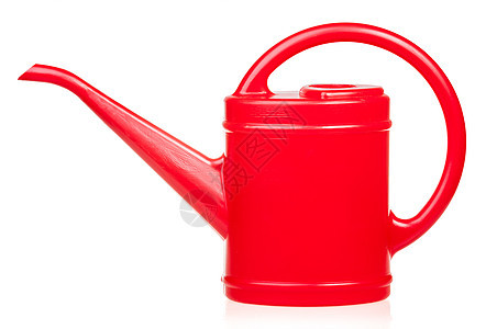 红水壶红色喷壶种植塑料园艺背景图片