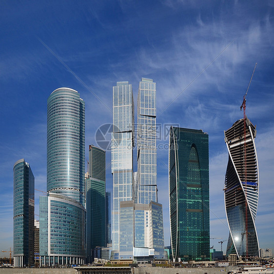 莫斯科市新大楼视图房子景观晴天展示办公室窗户起重机城市天空建筑学图片