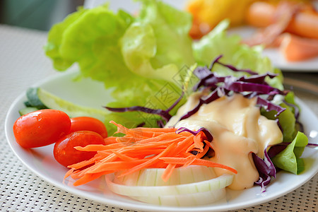 早餐新鲜沙拉饮食萝卜食物蔬菜绿色洋葱背景图片