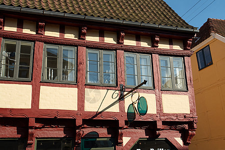 德国传统的半木材木制木屋德国房子窗户木头地标街道历史性旅游历史古董城市图片
