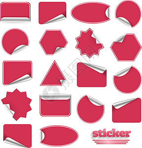 红标签购物插图圆形零售笔记红色横幅徽章折扣商业图片