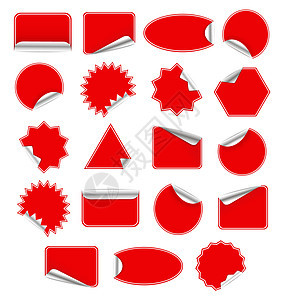红标签商业白色插图空白徽章销售零售红色横幅价格图片