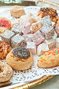 土耳其喜悦的甜点美食糕点面包蜂蜜开心果小吃坚果情调糖果糖浆图片