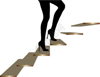 妇女在楼梯上走路柔软度礼服脚步时尚图片