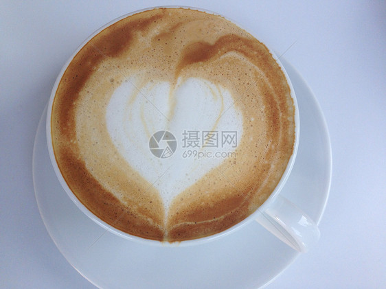 一杯咖啡加拿铁艺术杯子食物牛奶图片