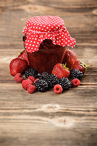 草莓果酱甜点食物果味覆盆子水果明胶营养乡村玻璃背景图片