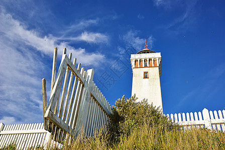 丹麦Helnaes灯塔警告海滩海岸光束建筑海岸线天空建筑学信号指导图片