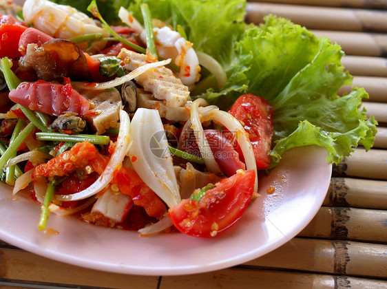 泰式泰国菜食菜单烹饪餐厅宴会厨房盘子橙子午餐奢华自助餐饮食图片