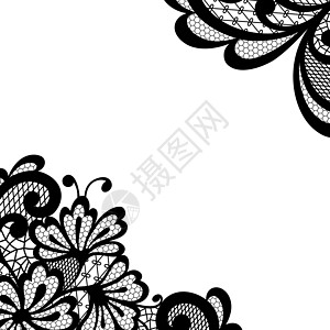 黑色矢量带角纺织品插图装饰装饰品墙纸卡片叶子念日艺术角落图片