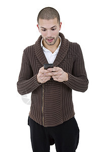 文本短信信息细胞男性拉丁公司衬衫电话企业家白色图片