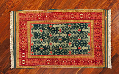 土地毯古董织物丝绸小地毯编织红色羊毛纺织品艺术挂毯图片