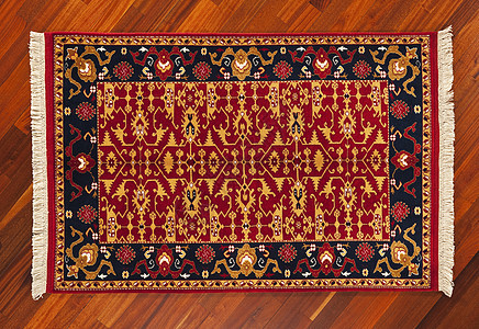 土地毯小地毯工艺羊毛材料编织挂毯古董红色艺术织物图片