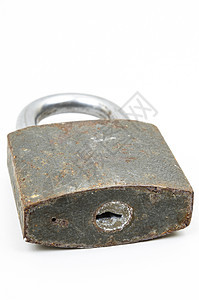 生锈的挂锁安全逆境锁孔边界金属图片