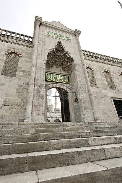 土耳其伊斯坦布尔的蓝色清真寺Blue清真寺宗教火鸡旅游外观文化建筑反射蓝色圆顶结构图片