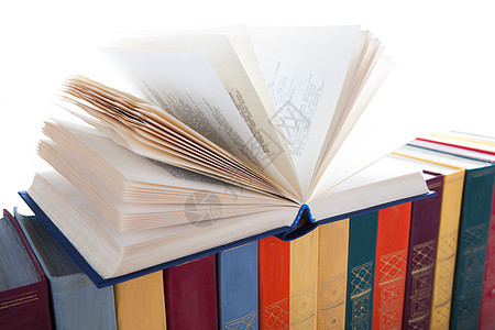 书堆叠簿特写艺术教育红色丝带文学阅读广告页数图书馆大学图片