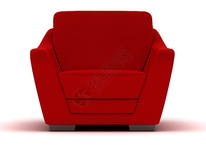 红皮带臂座椅房间扶手椅皮革长椅休息风格红色座位白色装饰图片