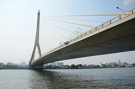 泰国曼谷Chao Praya河上的拉马八号桥图片