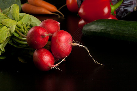 瑞迪蔬菜萝卜胡椒厨房烹饪食物美食乡村营养红色图片