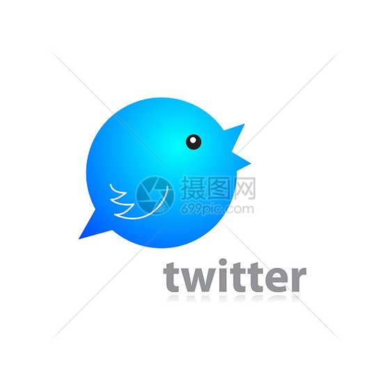 Twitter 微博互联网公告追随者网络蓝色社会收藏邮件技术矢量图片