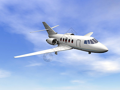 私人喷气式飞机 - 3D图片