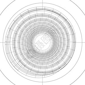 线框架螺旋元素圆圈工业项目技术等距折线设计绘画工程图片