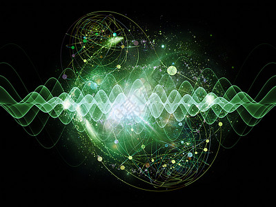 量子波几何学电子活力科学设计天体技术开发渲染元素图片