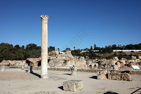 突尼斯 古代迦太基 安东尼浴缸大理石艺术天空建筑学纪念碑古物文明历史蓝色石头图片