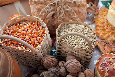 小麦和玉米面包纤维烹饪面包生产谷物种子食物营养植物爆米花图片